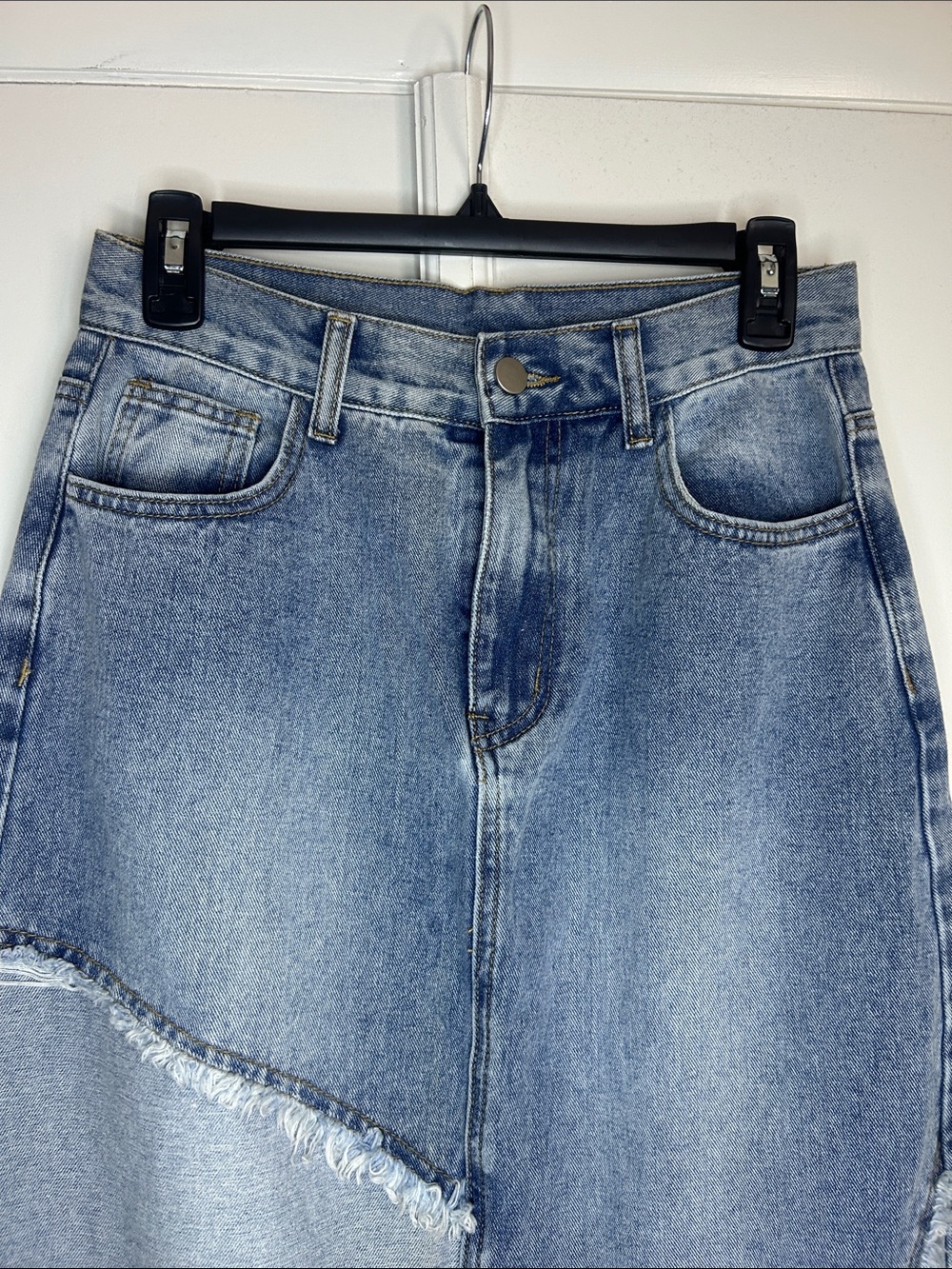 Cider Patchwork Denim Maxi Skirt - Picture 4 of 7